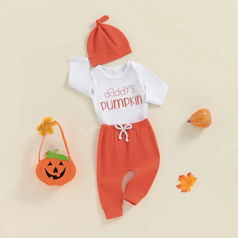 3Pcs Baby Halloween Outfits Long Sleeve Romper   Pants   at Set Infant Fall Clothes