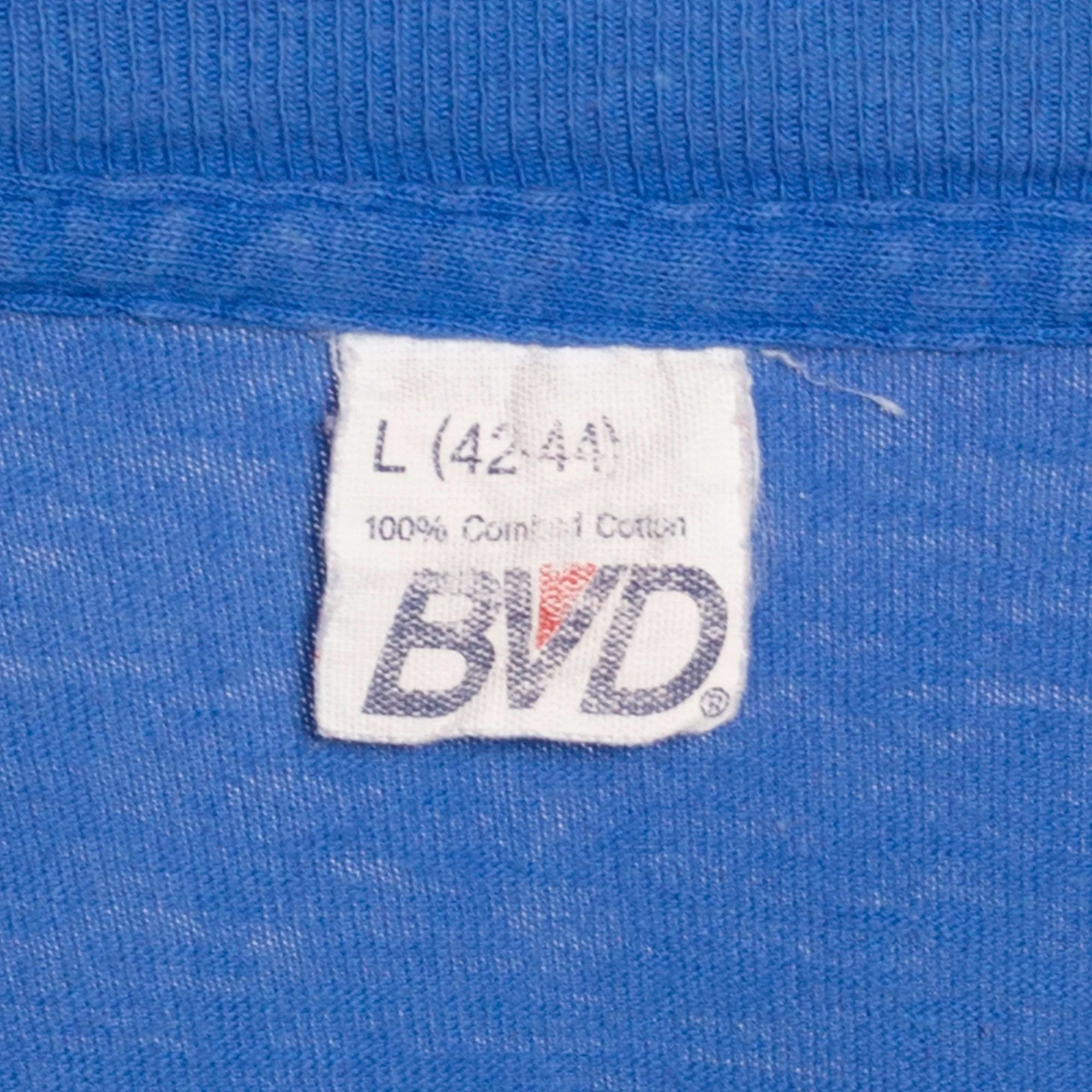 80s Plain Blue Pocket Tee - Men's Medium