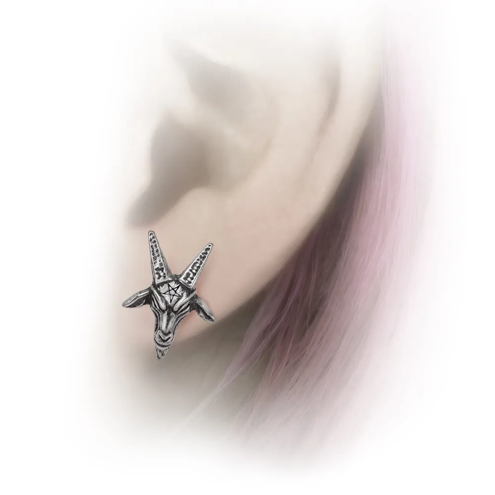 ALCHEMY OF ENGLAND BAPHOMET STUD EARRINGS