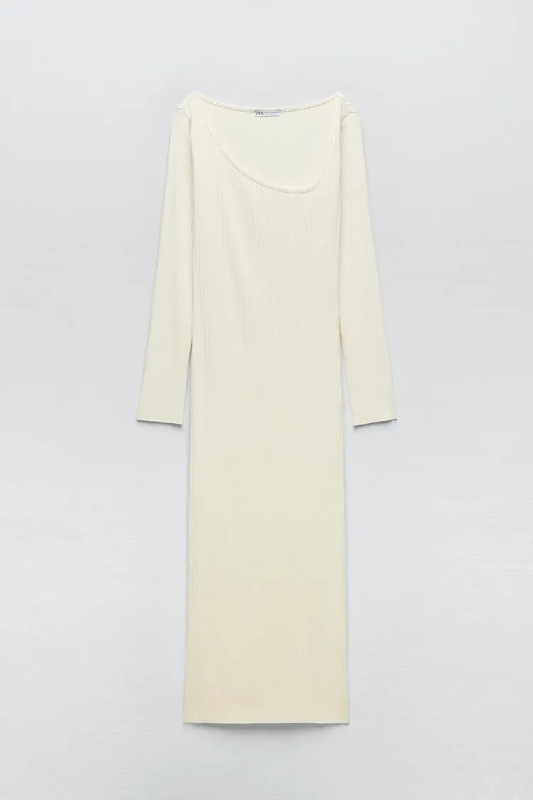 ASYMMETRIC RIBBED DRESS