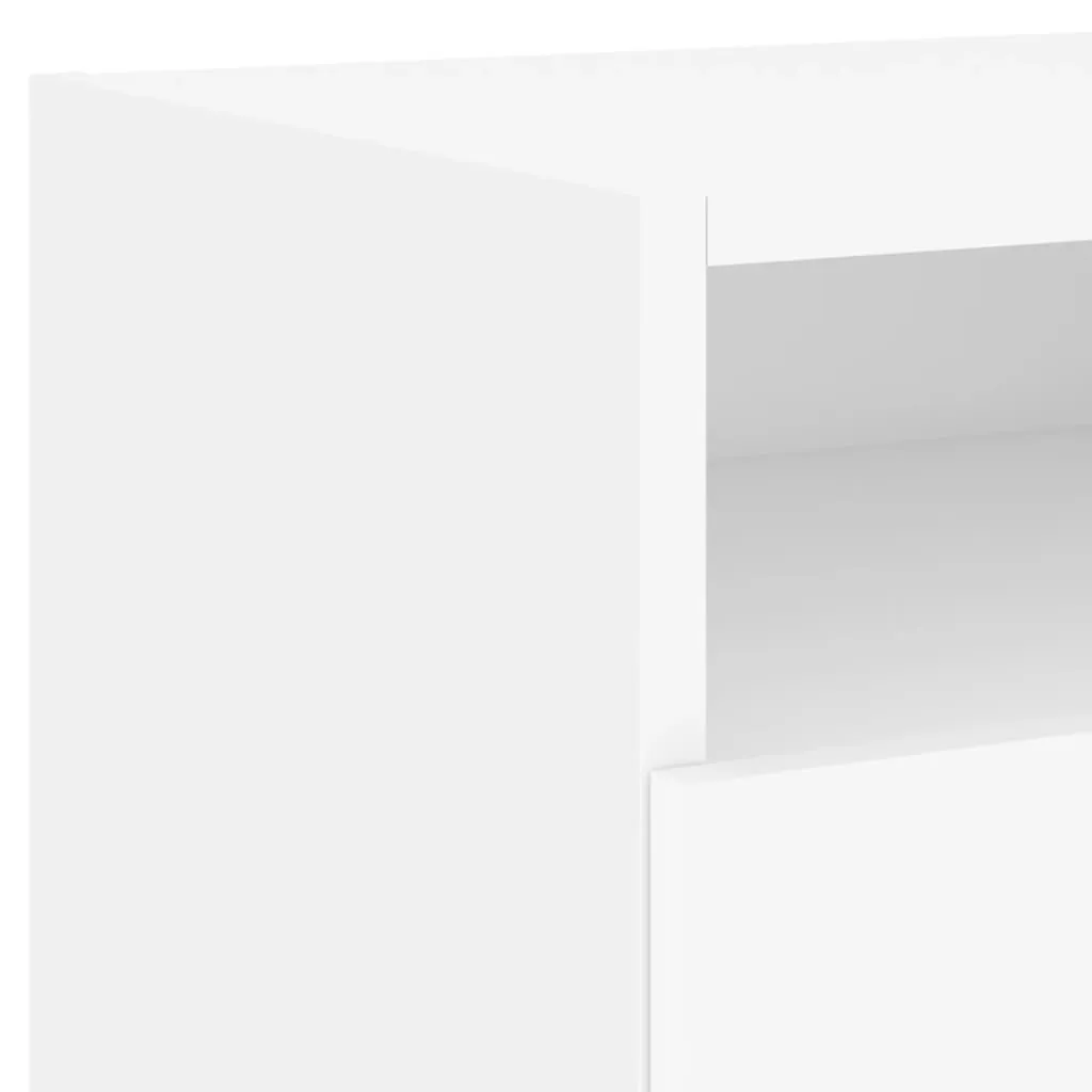 Bedside Cabinets with LED Lights 2 pcs White 40x39x37 cm