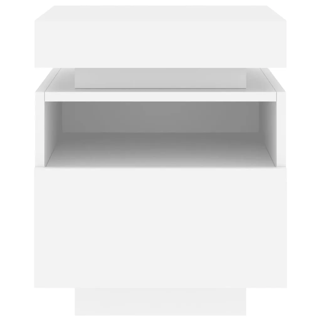 Bedside Cabinets with LED Lights 2 pcs White 40x39x48.5 cm