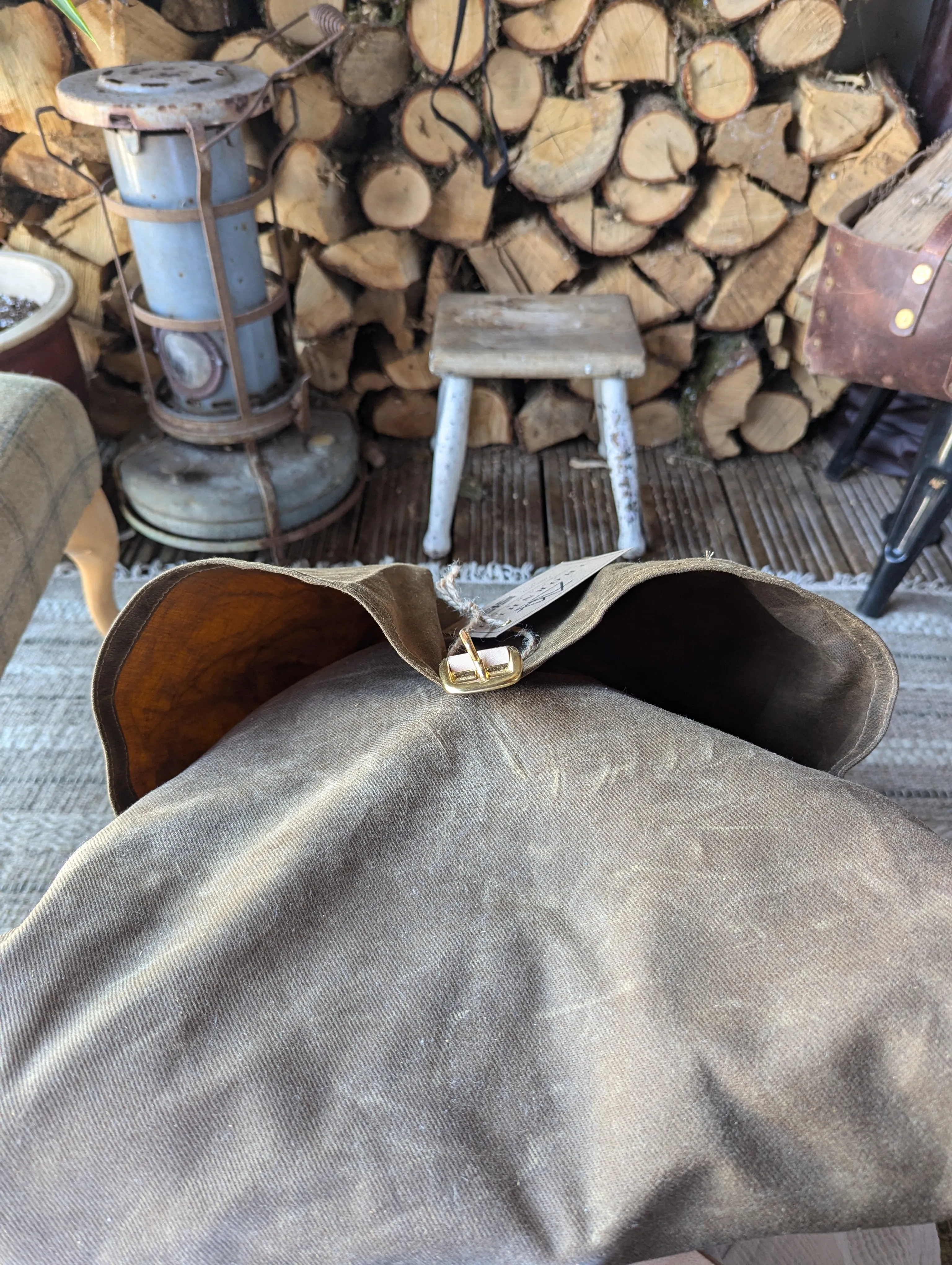 Bushcraft & travel rucksack - double lined waxed canvas & leather