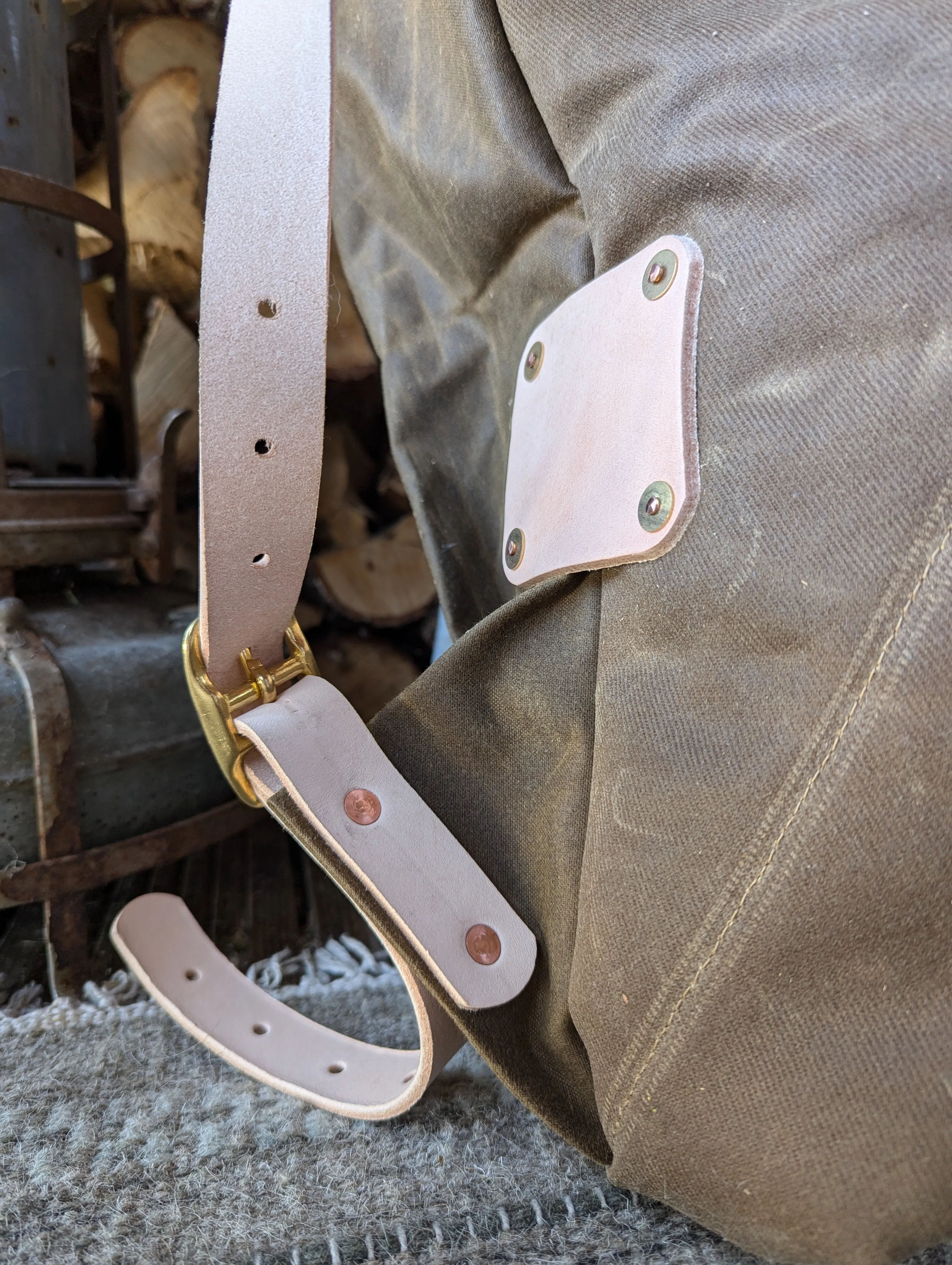Bushcraft & travel rucksack - double lined waxed canvas & leather