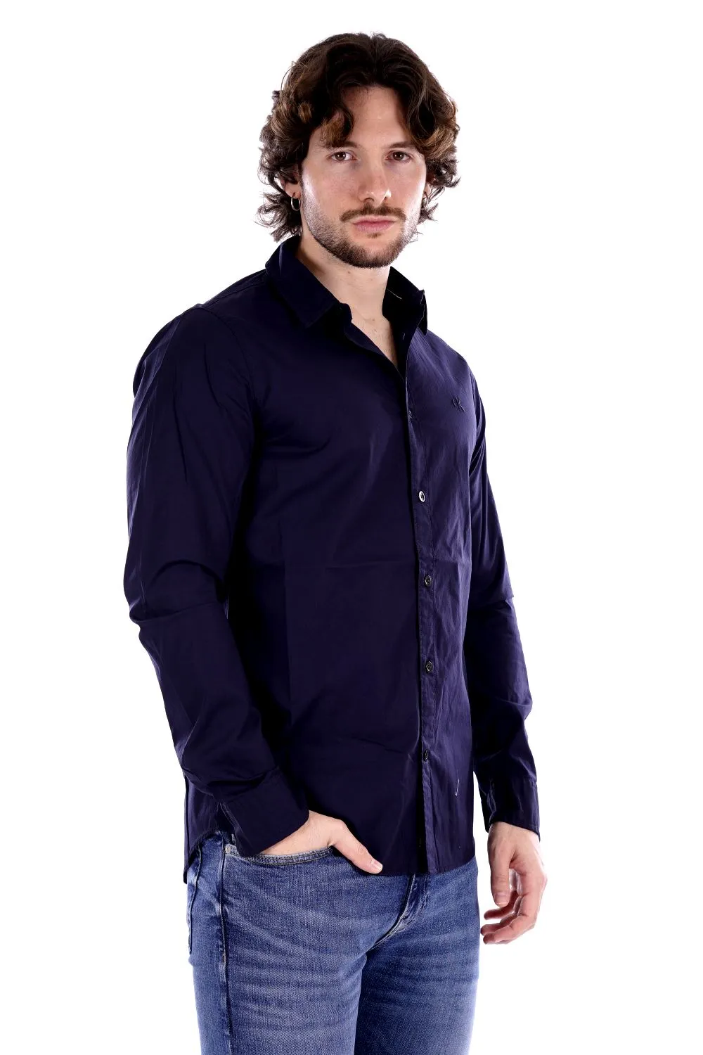 Calvin Klein Camicia Blu Da Uomo