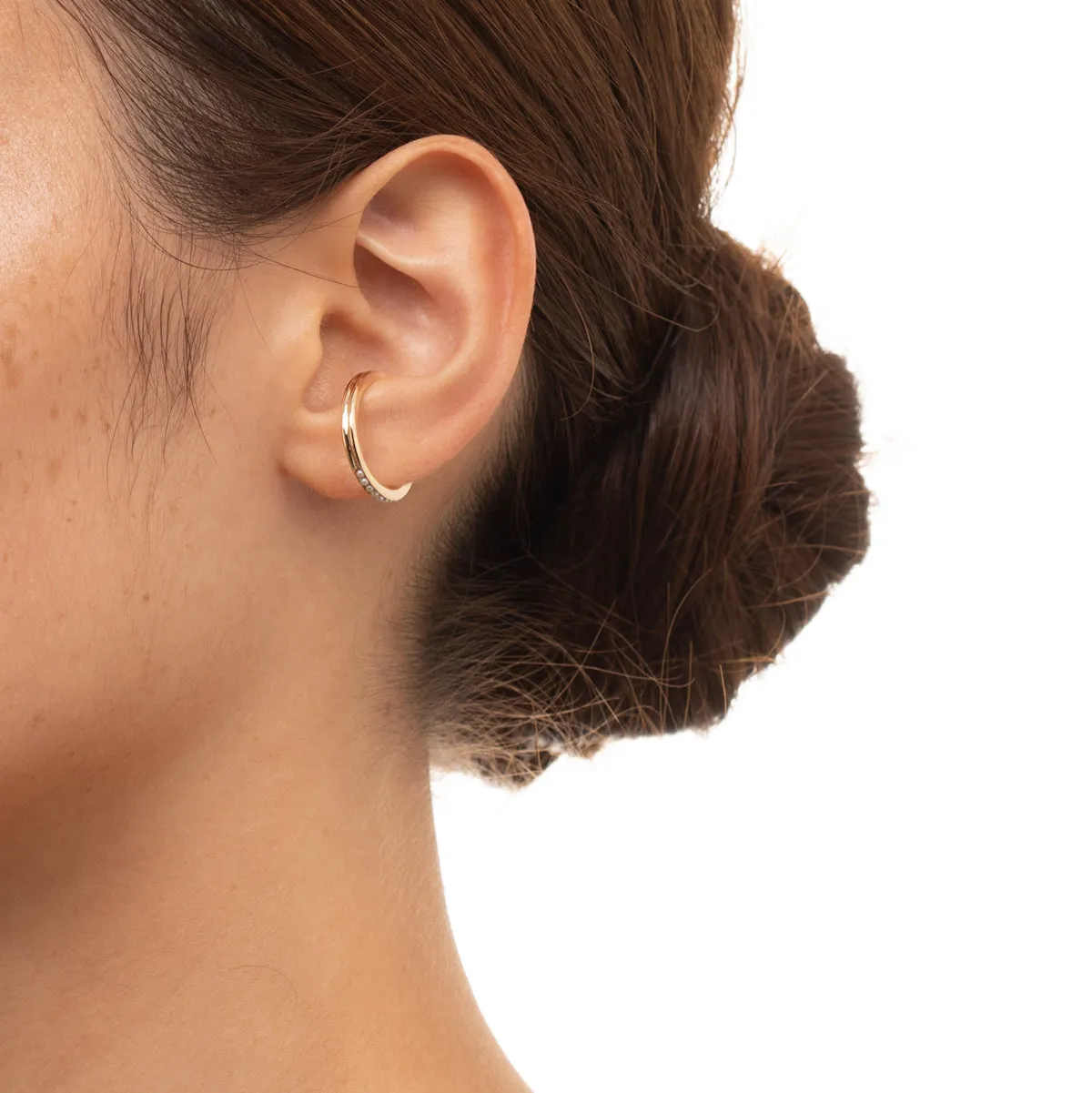 Caviar Pearl Ear Cuff Large size