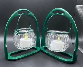 English Stirrup Candle Lights - Green