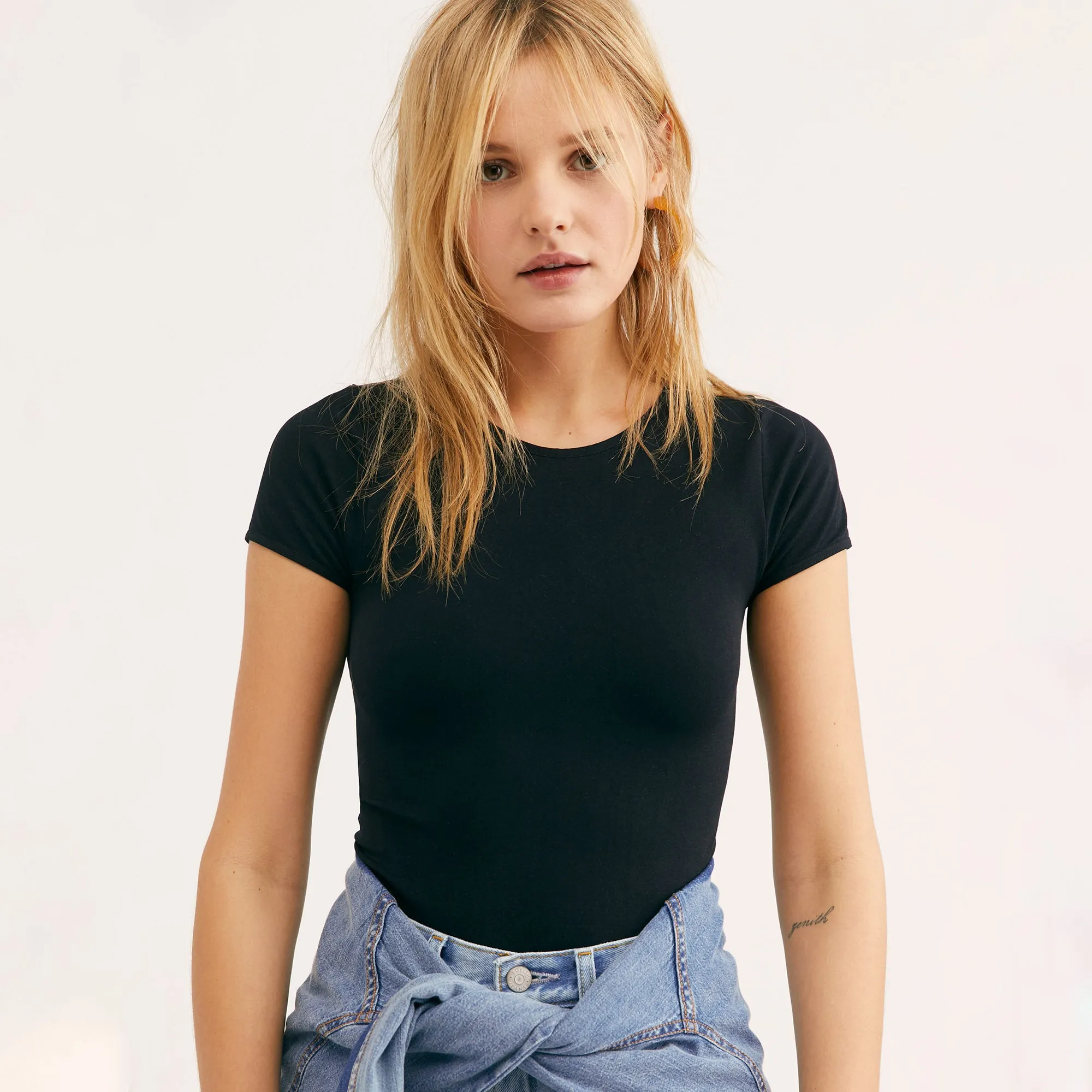 Free People Cap Sleeve Crop Top