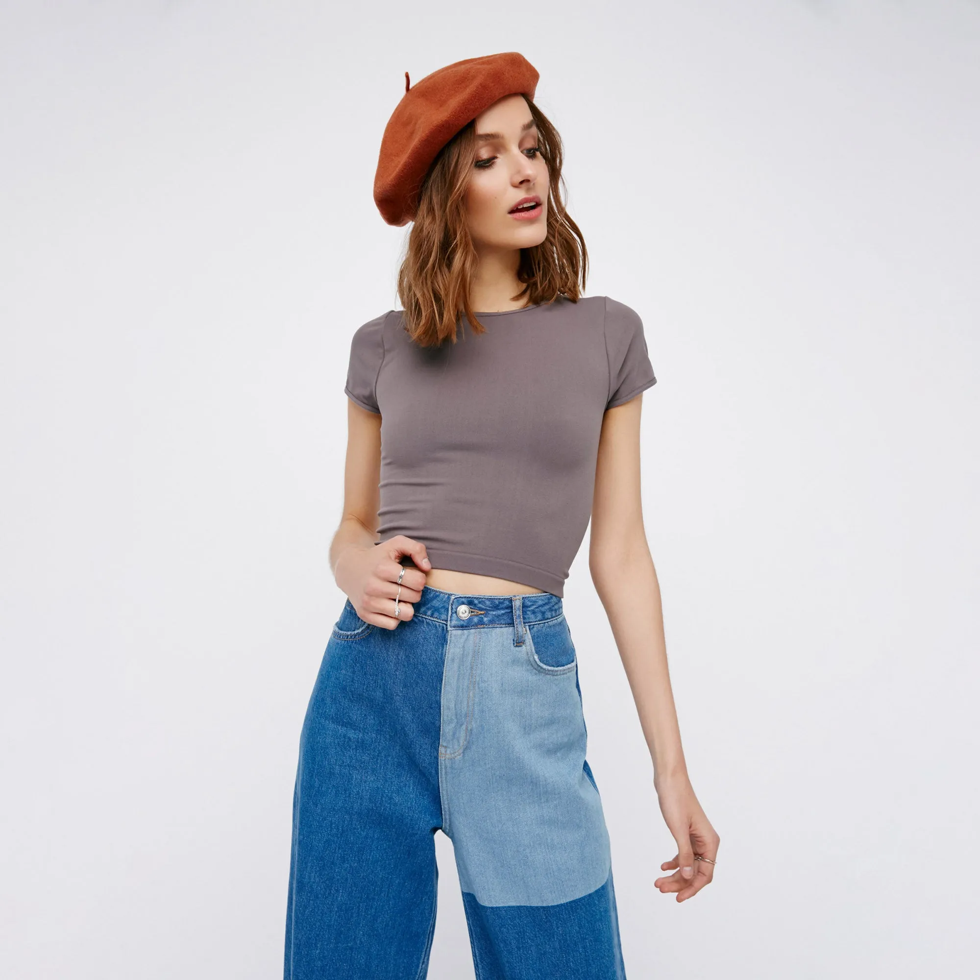 Free People Cap Sleeve Crop Top