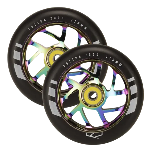 Fuzion Flight Wheel 110mm Black with Neochrome Core (Pair)