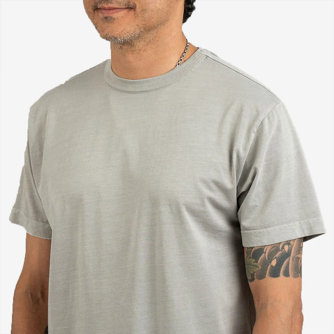 Garment Dyed Pima Cotton Plain T-Shirt - Ash