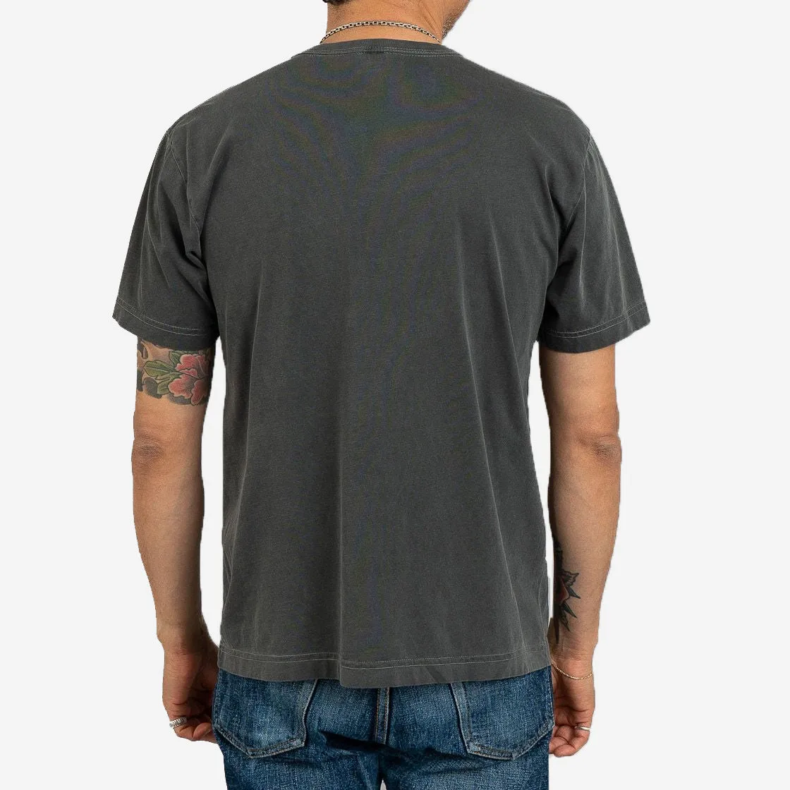 Garment Dyed Pima Cotton Plain T-Shirt - Smoke