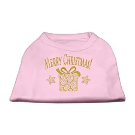 Golden Christmas Present Dog Shirt Light Pink XL (16)