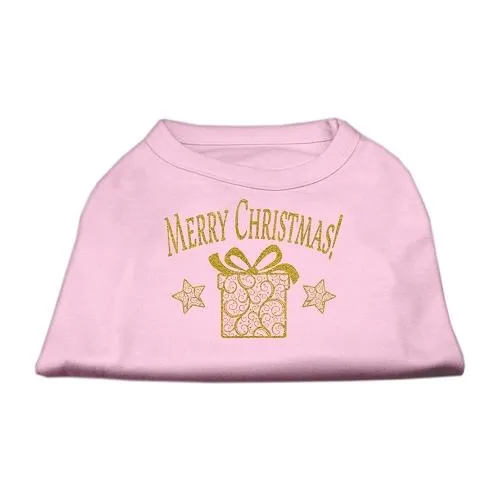 Golden Christmas Present Dog Shirt Light Pink XL (16)