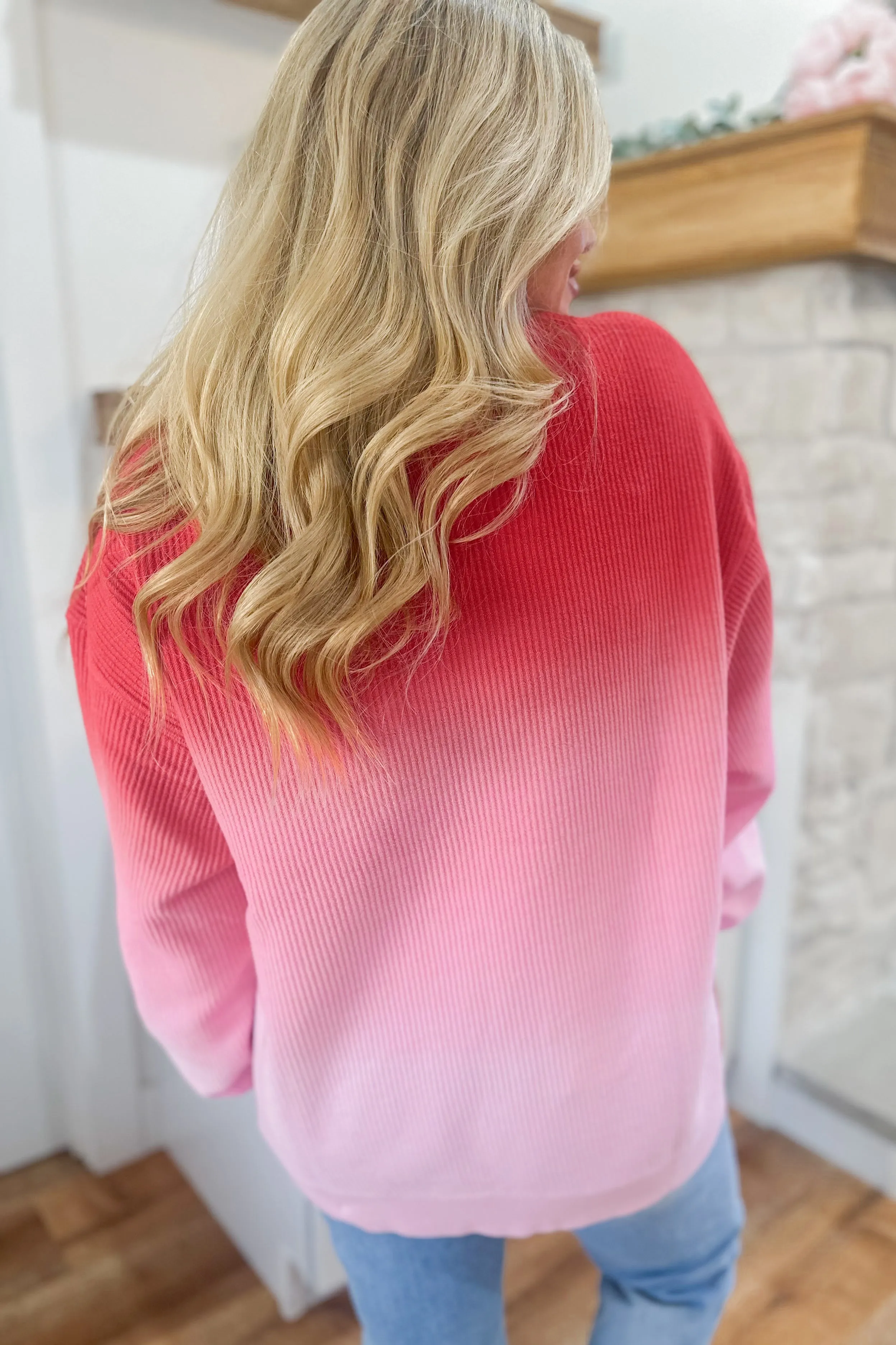 Henny Ombre Cozy Corded Crew Long Sleeve Sweatshirt *FINAL SALE*