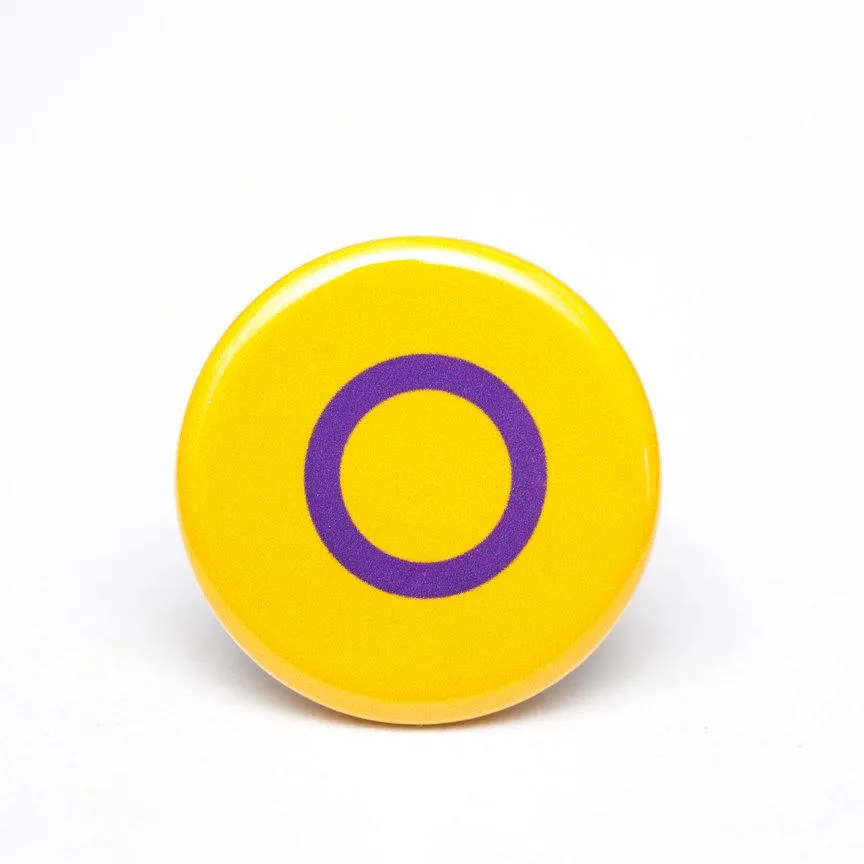Intersex pride flag button
