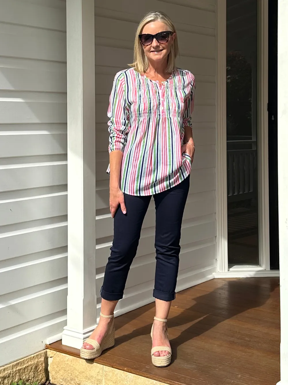 Isabella Cotton Pant - Navy