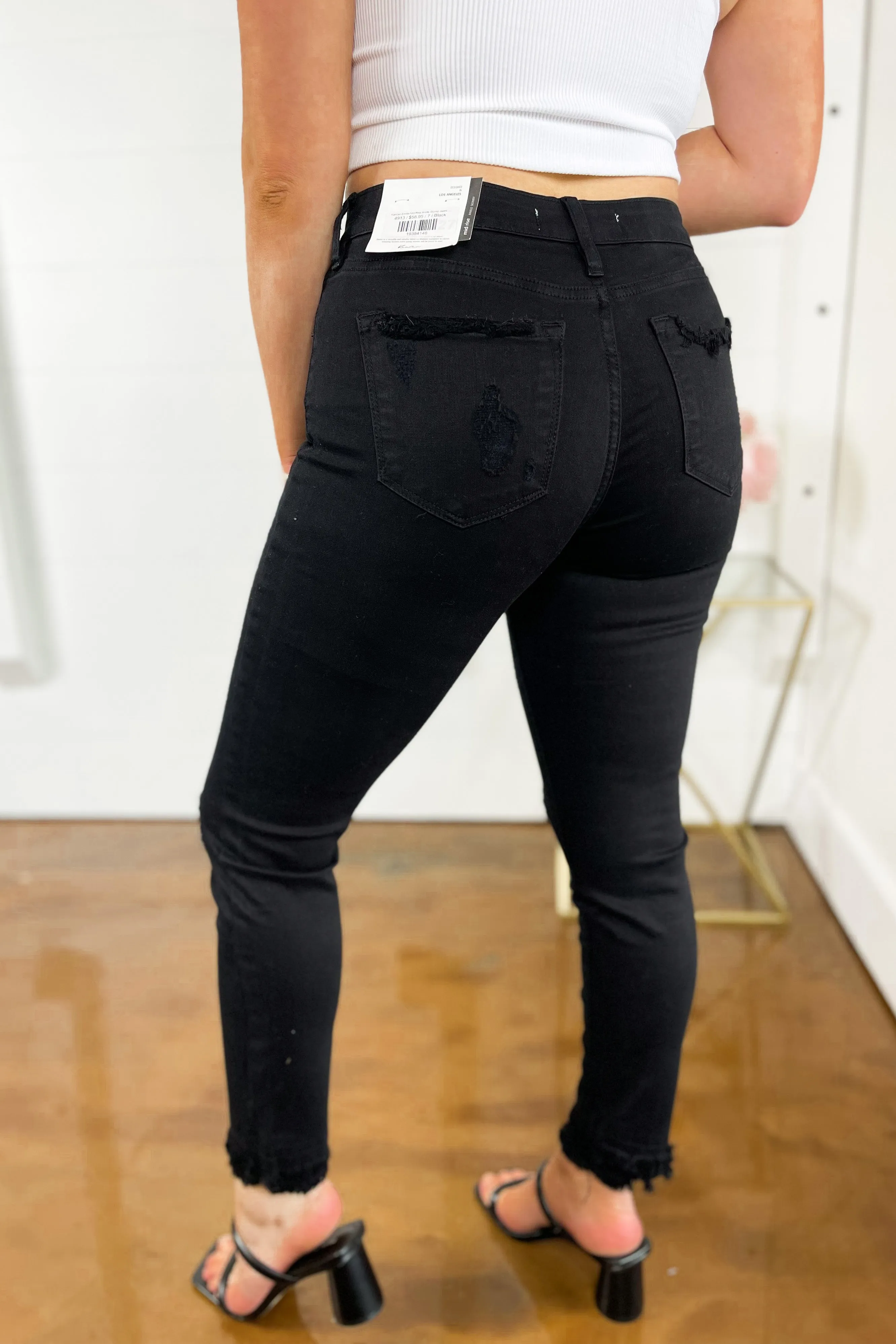 Kancan Emilia Mid Rise Ankle Skinny Jeans ~ Black *FINAL SALE* [1-3X]