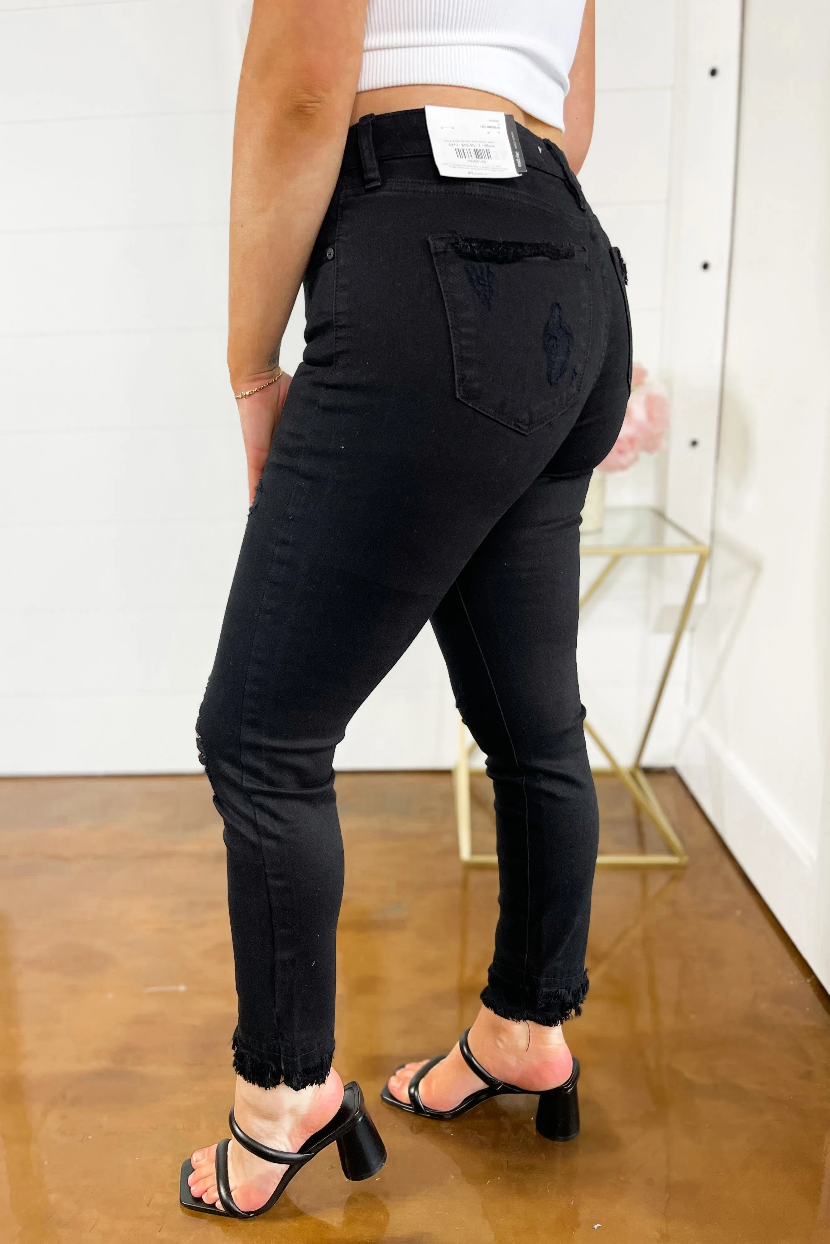 Kancan Emilia Mid Rise Ankle Skinny Jeans ~ Black *FINAL SALE* [1-3X]
