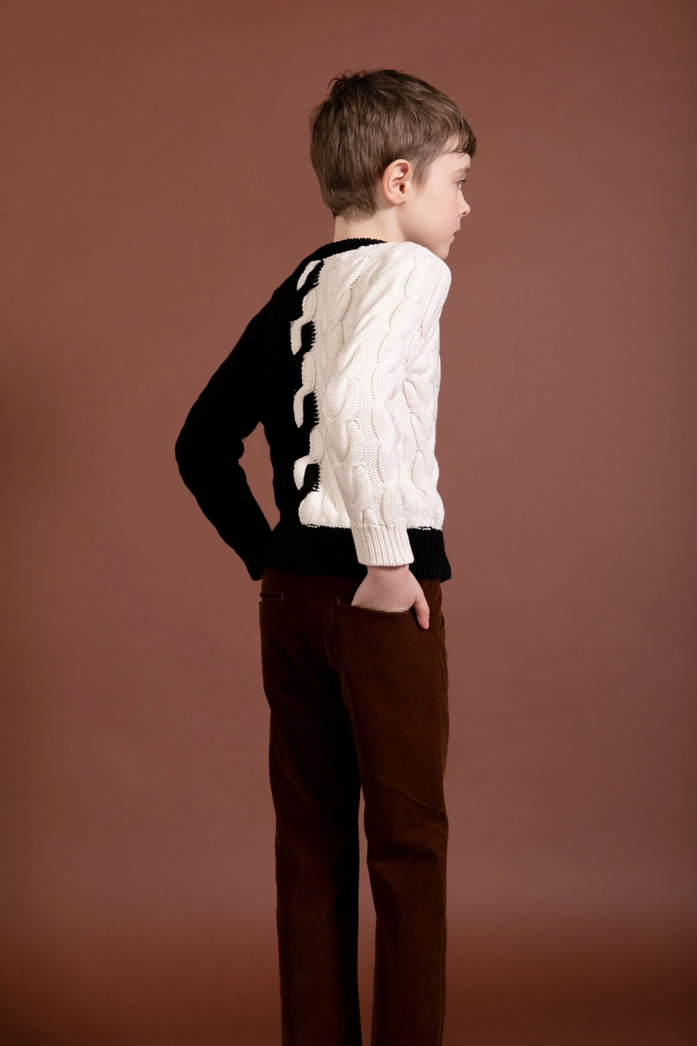 KIPP COGNAC VELVET SLIM PANTS