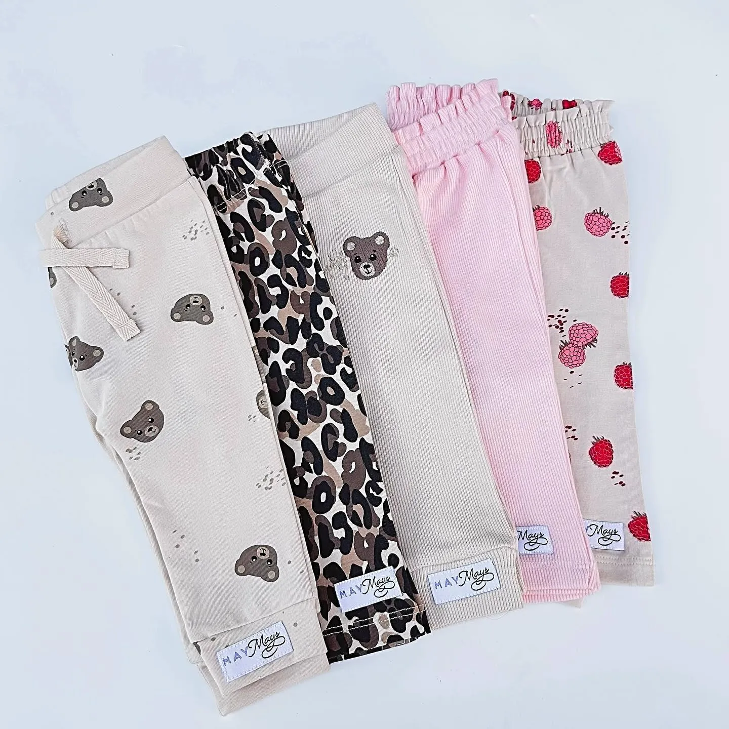 Legging beertje rib beige Teddy 86/92