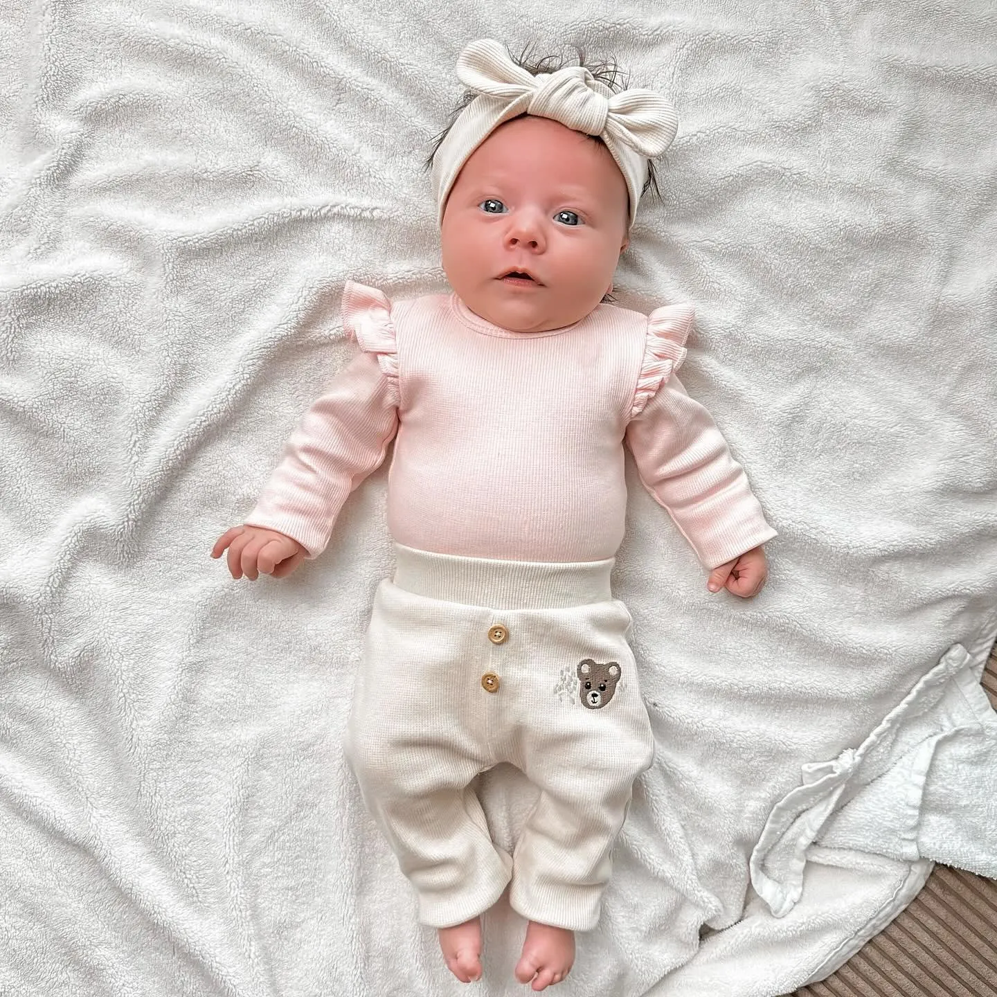 Legging beertje rib beige Teddy 86/92