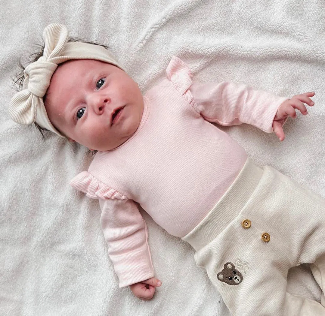 Legging beertje rib beige Teddy 86/92
