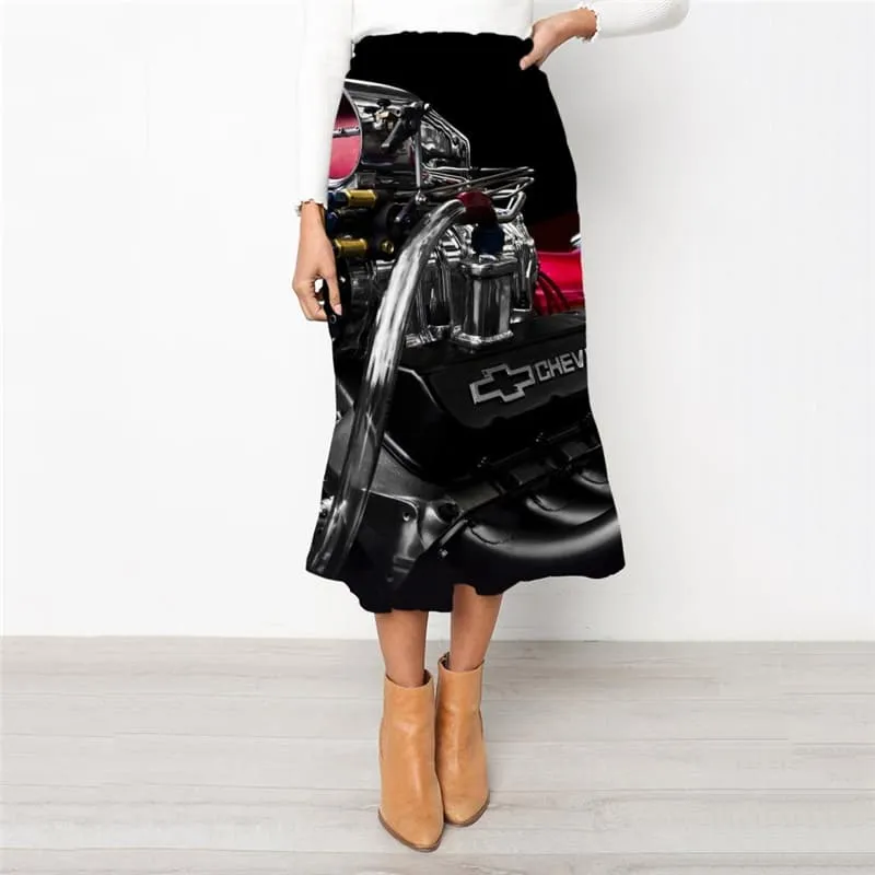 Metal Skirts Women Engine Skirt Ladies Gear Rock Frauen Motorcycle High waist skirts