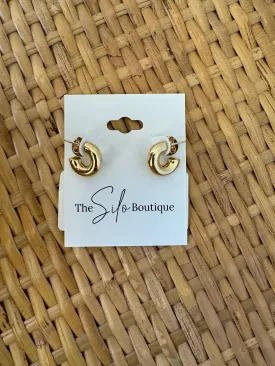Mini Thick Gold Huggie Earrings