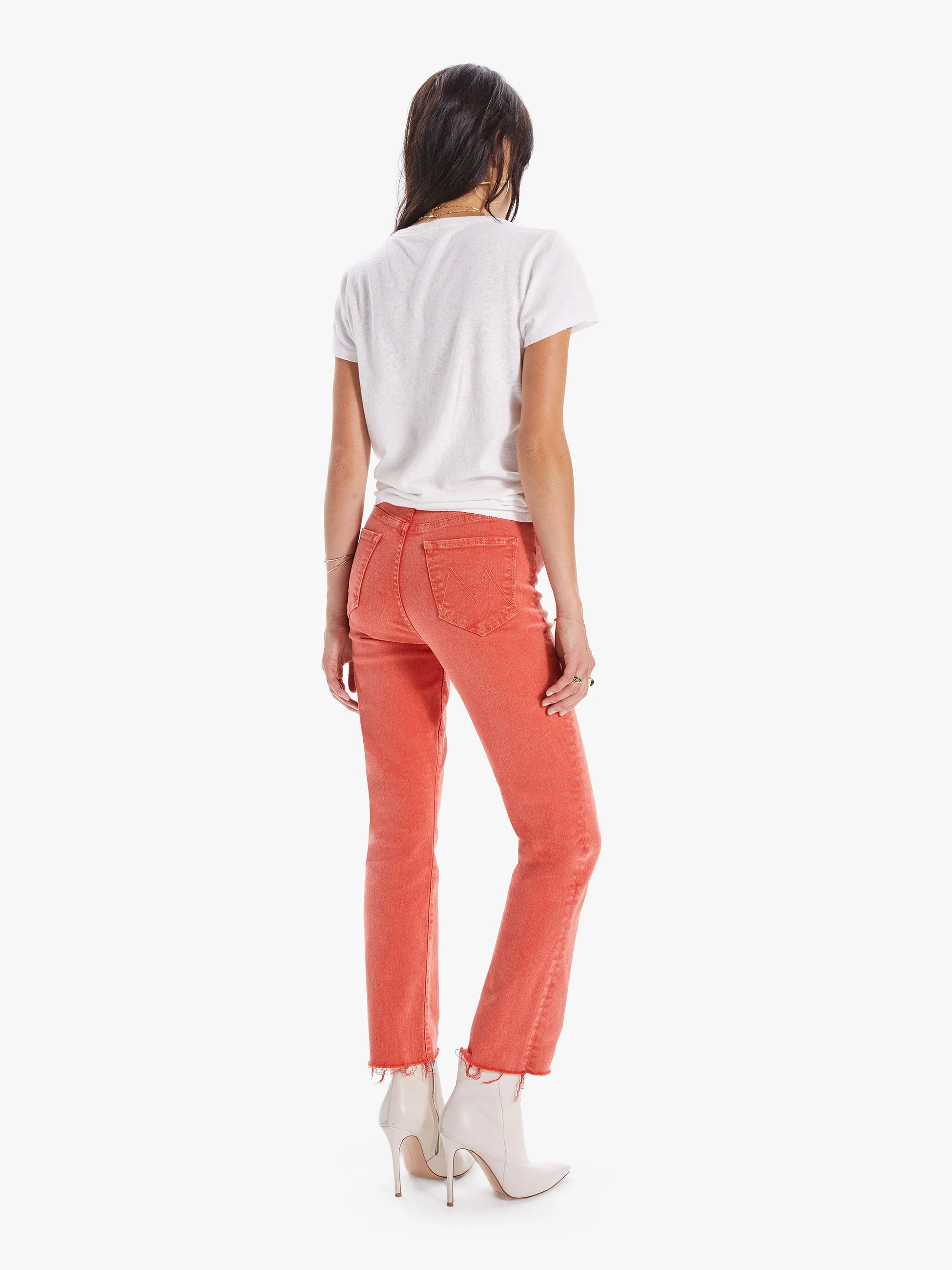 Mother - The Swooner Rascal Ankle Fray in Flame Scarlett