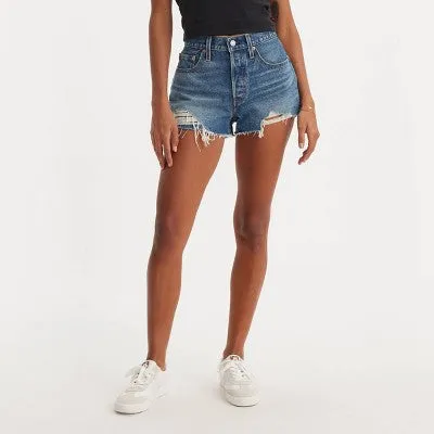 New - Levi's 501 Original Fit High-Rise Women's Jean Shorts - Darn It Now 31