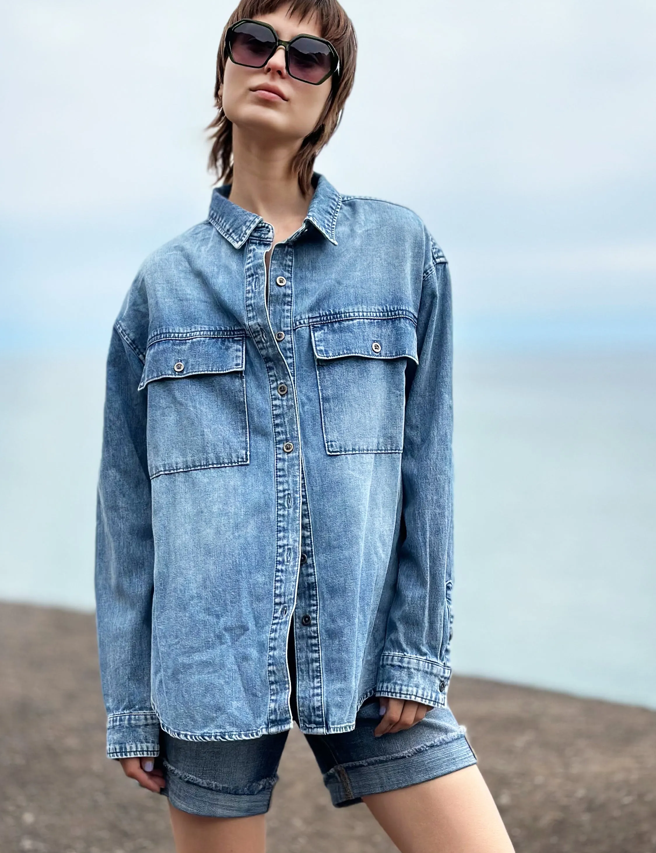 Oversized Denim Shirt