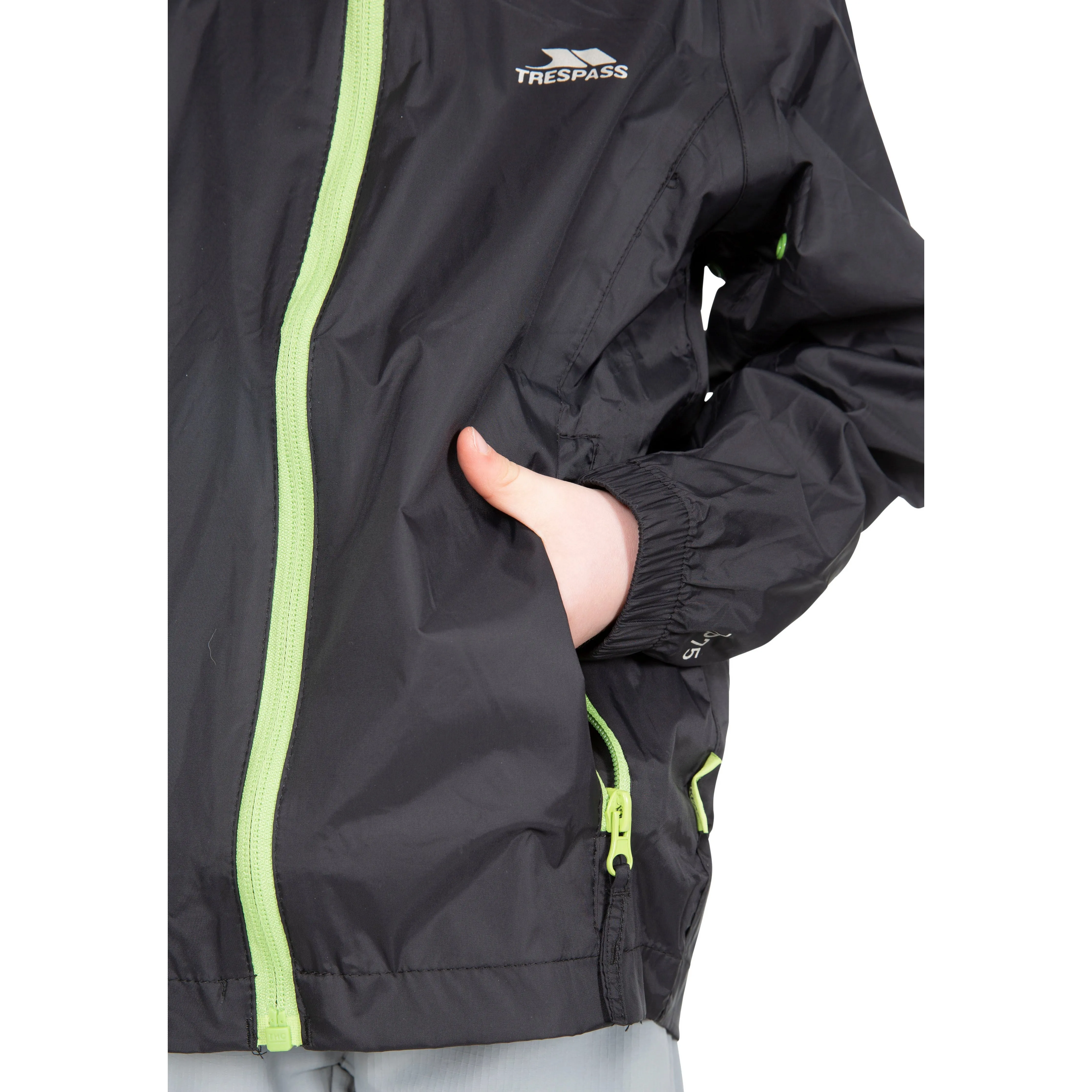 Qikpac Kids Packaway Unpadded Waterproof Jacket in Black