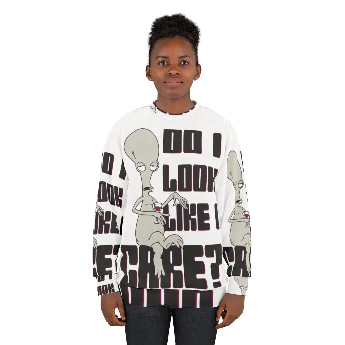 "Don't Care Attitude | American Dad Alien Snarky Sweatshirt"