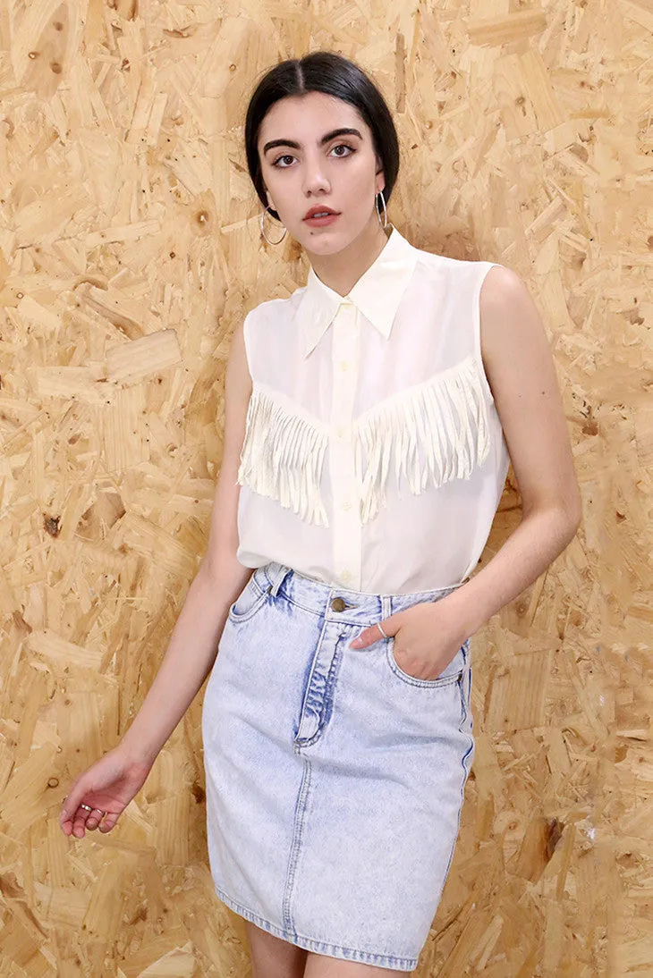 Rodeo Ready Tassel Silk Shirt