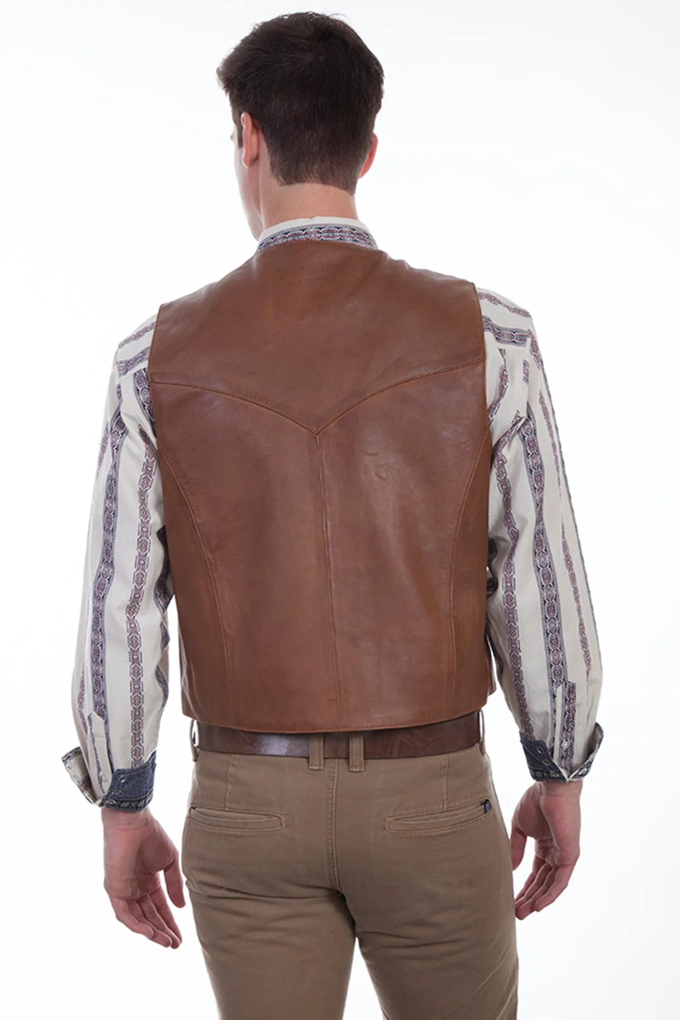 Scully Mens Saddle Tan Soft Lamb Western Snap Vest XXL
