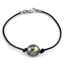 Tahitian South Sea Baroque Pearl Leather Bracelet- Various Sizes