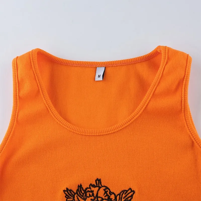 Tank Tops Sexy Fitness Angel Pattern Bralette Crop Top Sleeveless