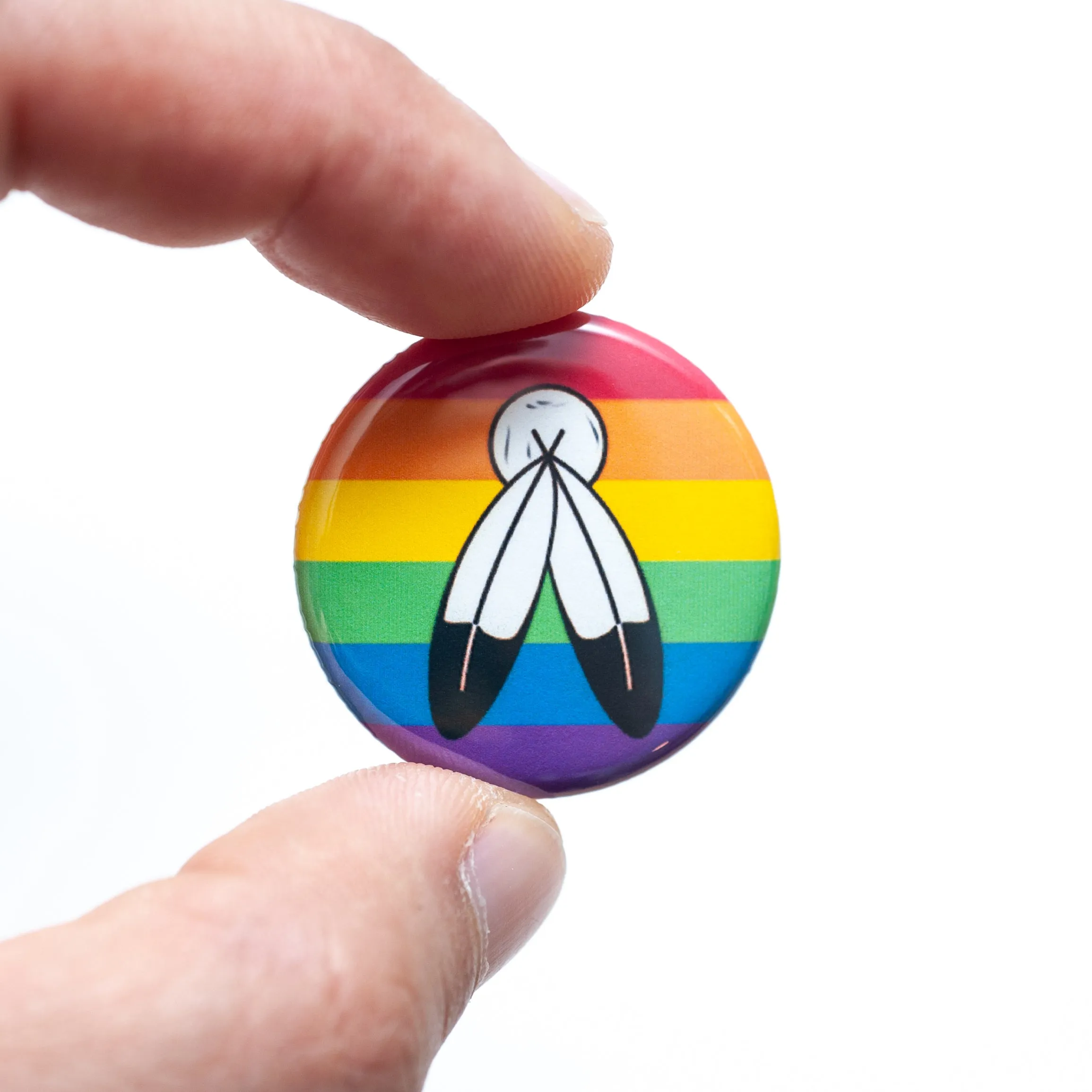 Two-Spirit pride flag button