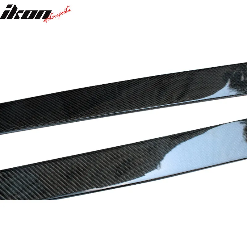 Universal 77.5Inch Side Skirts Extension Flat Bottom Line Carbon Fiber