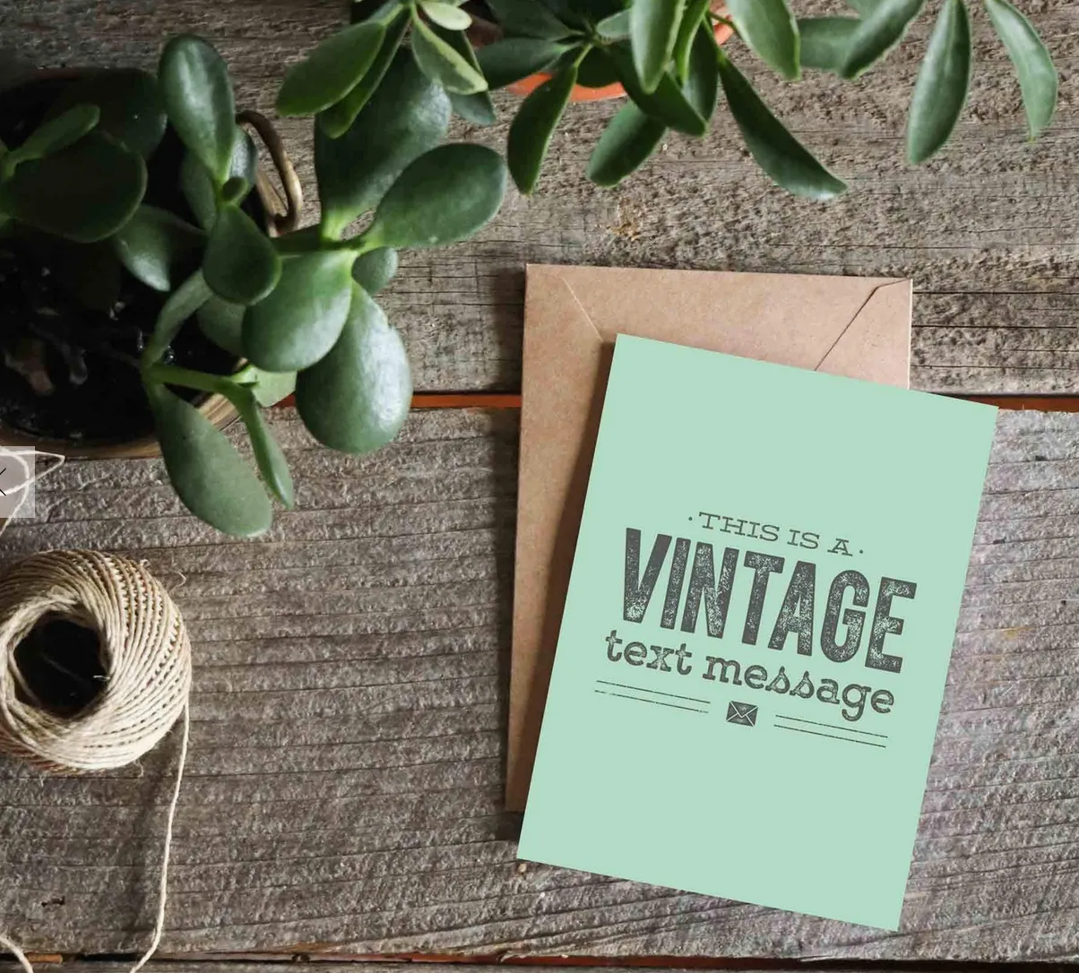 Vintage Text Message Analog Greeting Card