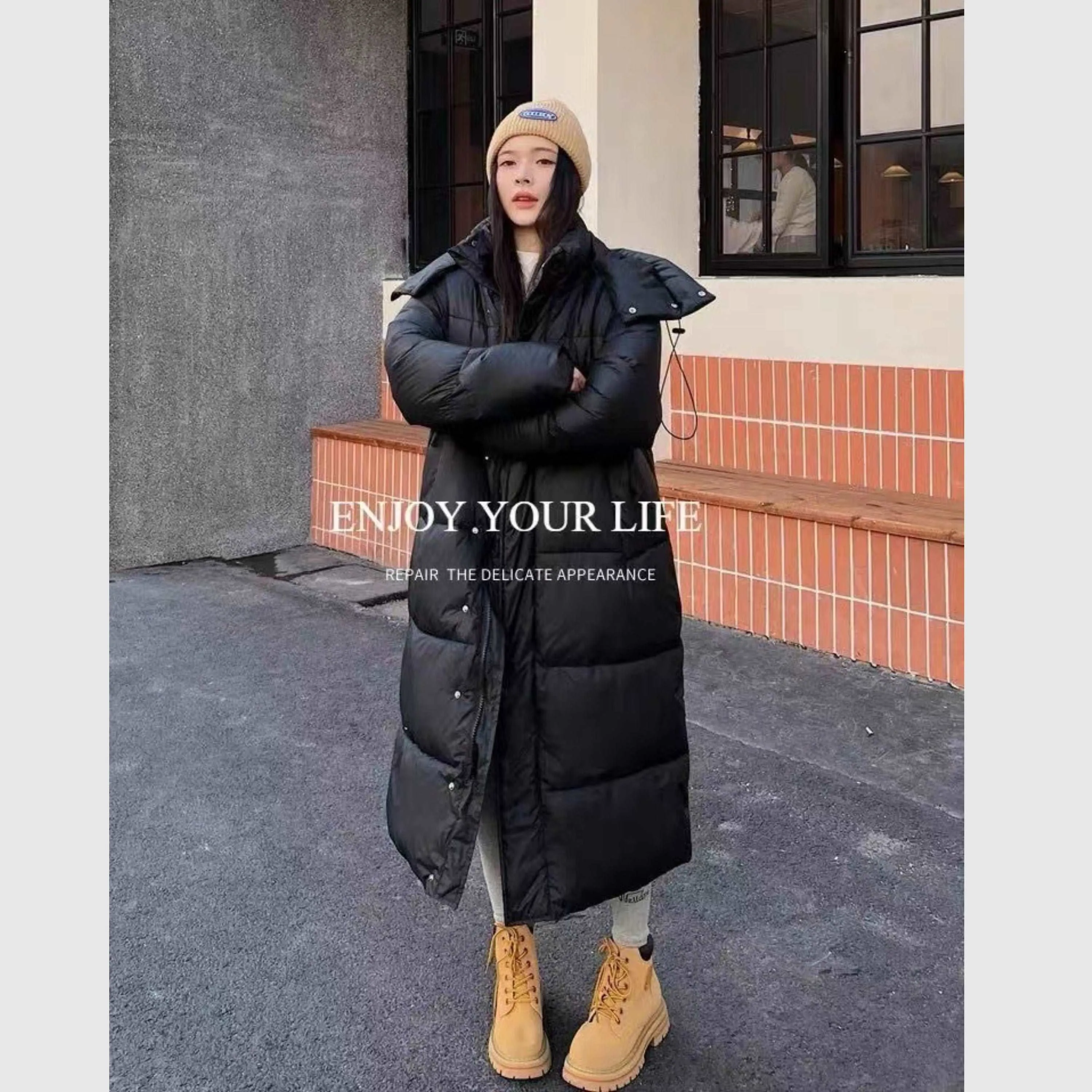 Women's Long Loose Over-knee Cotton-padded Coat