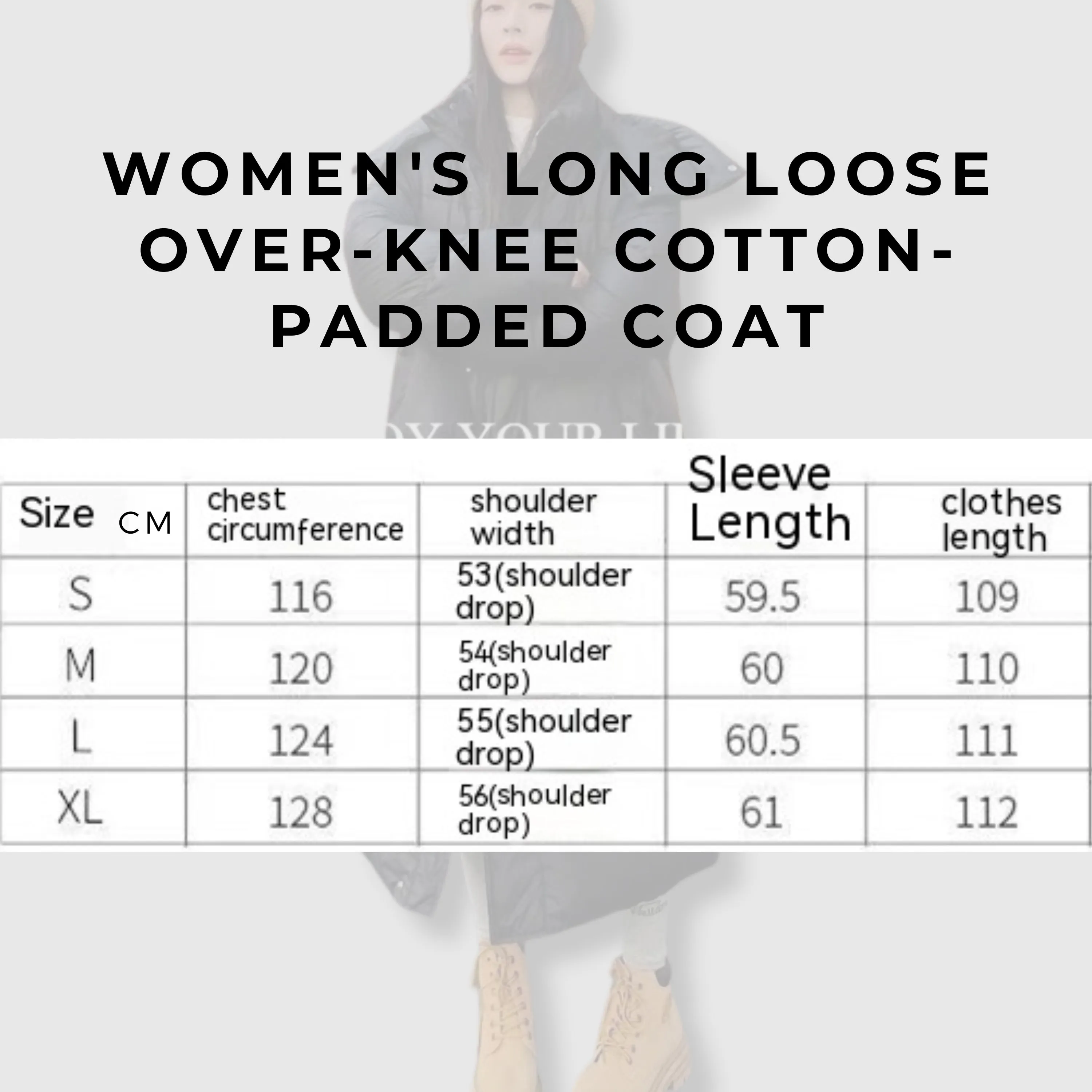 Women's Long Loose Over-knee Cotton-padded Coat