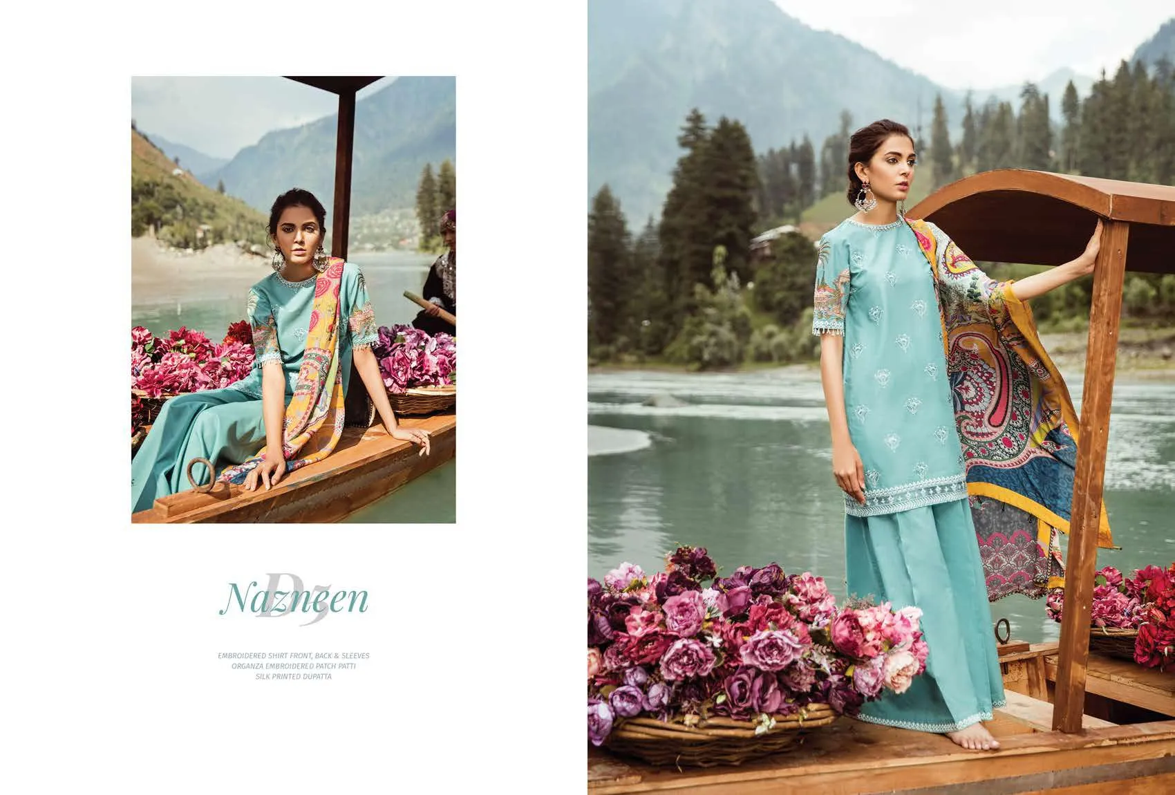 Zara Shahjahan Mushk Luxury Eid Lawn Collection 2018 – D5-Nazneen