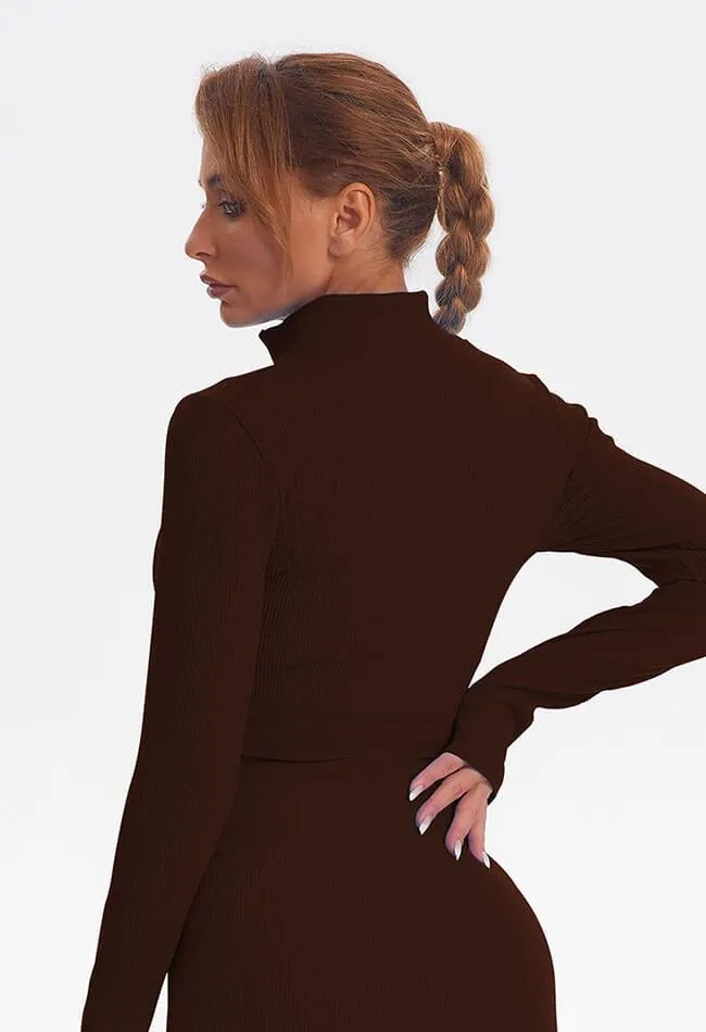 Zip Up Ribbed Long Sleeve Top - Marvel