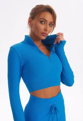 Zip Up Ribbed Long Sleeve Top - Marvel